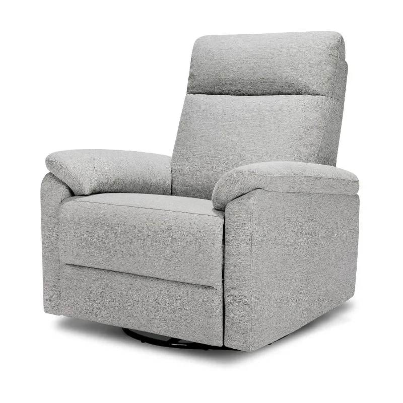 HOME.Suzy Glider Recliner Nursery Chair  Gold, FSC & Certi-PUR US Certified - 360° Swivel Rocker Recliner Chair (Frost Grey)