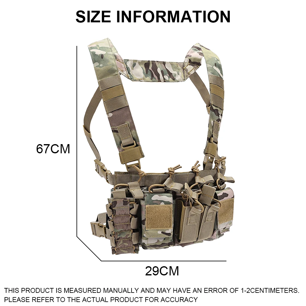 Tactical Chest Rig Molle D3CR Camouflage Vest CS Game Combat Airsoft Vest With Mag Pouches Lightweight Multifunction Breathable