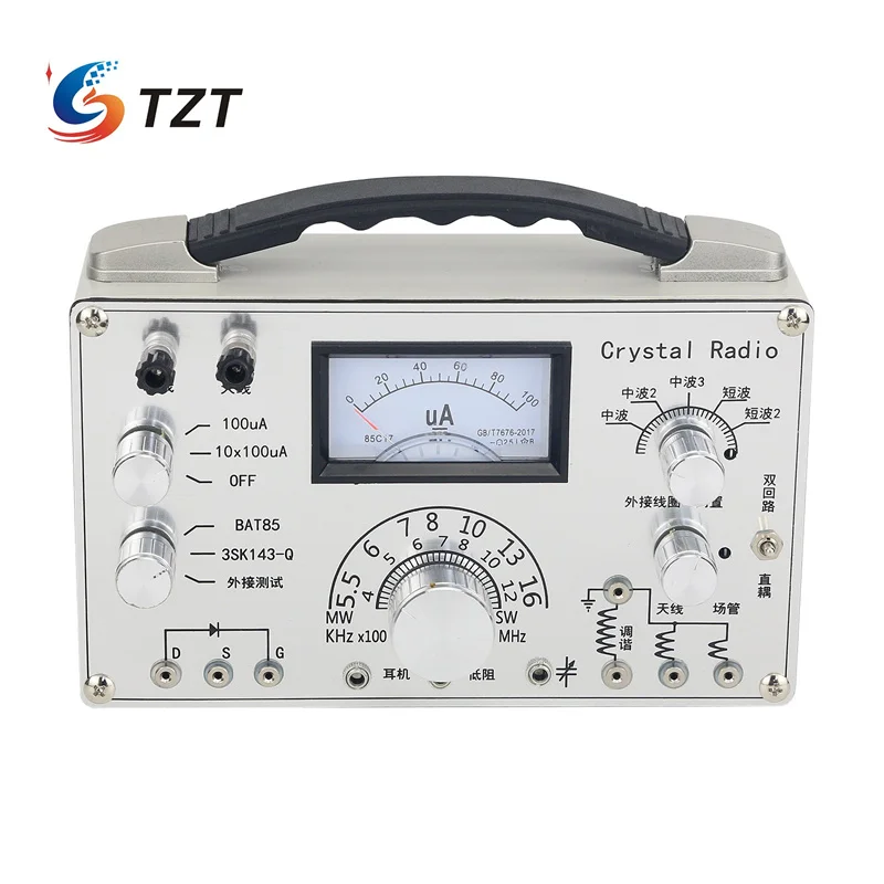 TZT Multiple-functional Crystal Radio FM Radio Magnetic Ring Dual Circuit Coil and Direct Coupling Conversion