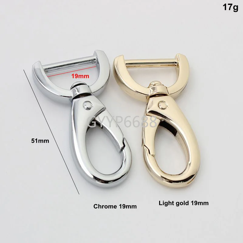 10-30-100pcs 5colors 16mm 19mm chrome color alloy trigger snap hooks for madam chain strap purse replacement hardware