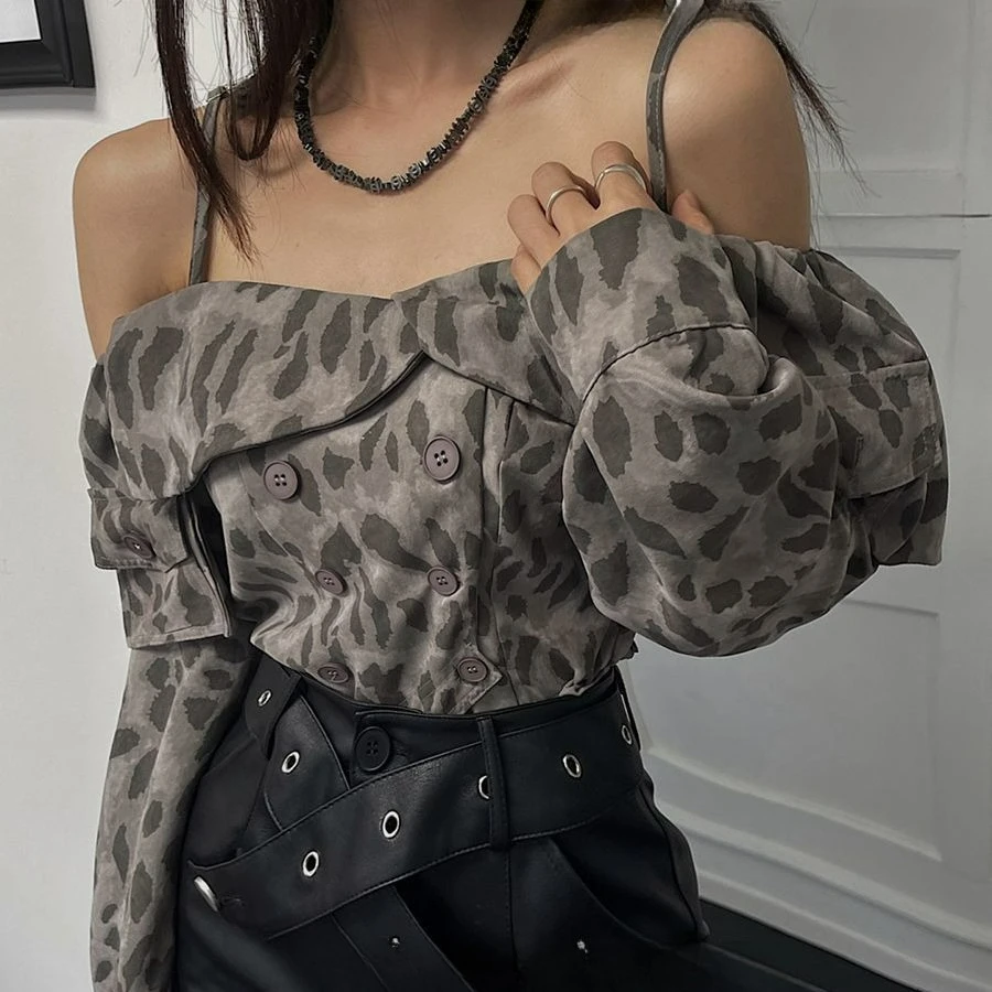 

Autumn Women's New Sexy Hot Girl Camisole Off Shoulder Shirt Sexy One Shoulder Slim Fit Short Top