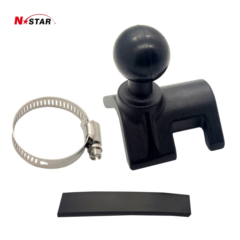1'' Ball Strap Clamp Rail Mount Base Aviation Yoke Mount Motorcycle Handlebar Mount V-Shaped Hose Clamp Base for 15-65mm Tubes
