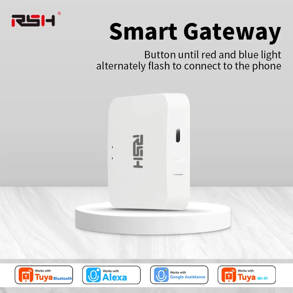 

RSH Smart Bluetooth Mesh Signal Gateway Smart Life Wireless Sub-devices Hub Alexa Google Home Voice Whole House Smart control