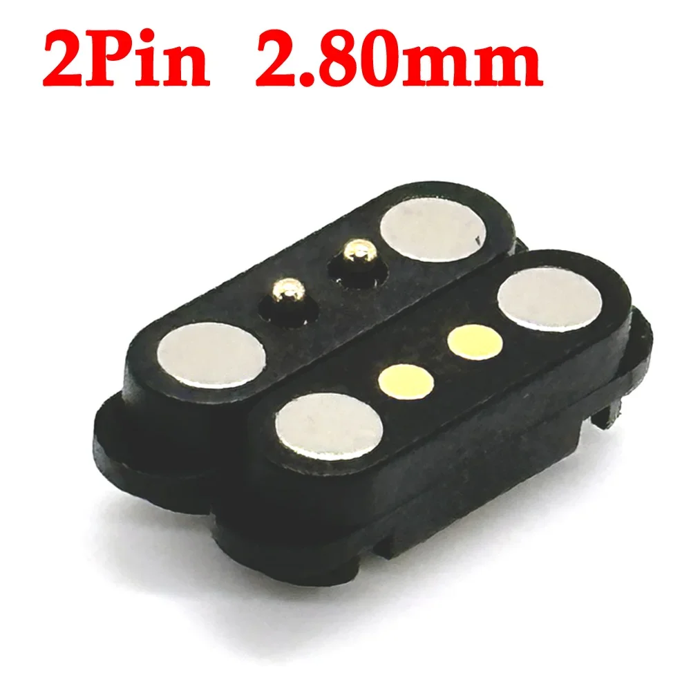 2 Pairs 2A Magnetic Pogo Pin Connector 2 3 4 5 Pole Male Female 2.8mm/2.54mm Spring Load DC Power Socket 2P 3P 4P 5P