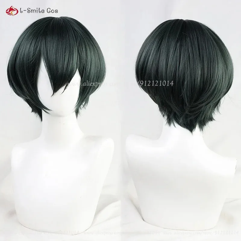 Peruka Mai 2025 Krótka Ciemnozielona Damska Anime Cosplay Odporna na Ciepło Syntetyczna Halloween Zenin Maki