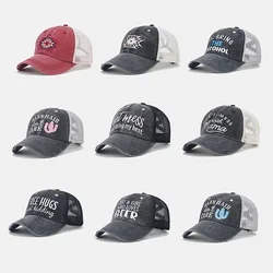 Unisex Hip hop snapbacks Trucker hat Breathable mesh fishing sports hiking hats gorras Letter Mens womens cotton baseball caps