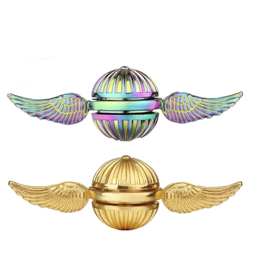 ゴールデンスニッチキューピッドフィジェットスピナー抗ストレス天使の羽手回しフィジェットおもちゃハンドスピナー金属おもちゃ子供のためのギフト