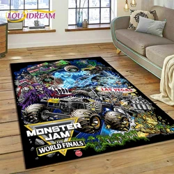 Monster Truck Monster Jam Cartoon Rug Carpet for Living Room Bedroom Home Decor,Floor Mat Non-slip Decoration for Sofa Doormat