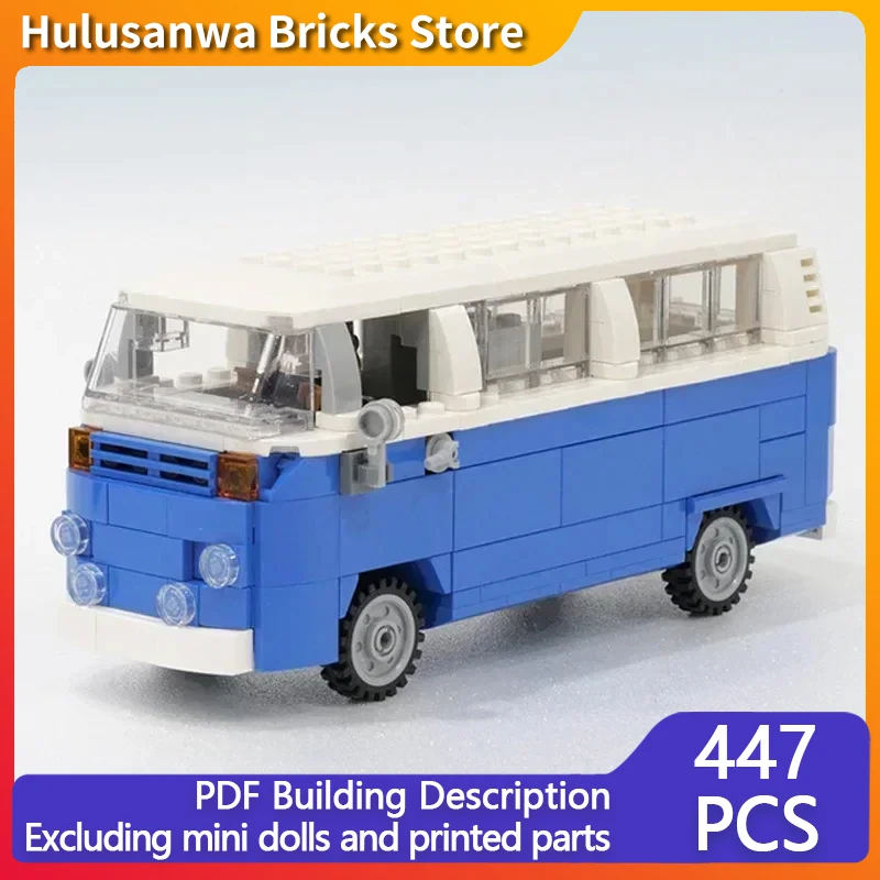 City Car Model MOC Building Bricks Speed Champions Style T2 Bus Modular Technology Gifts Holiday Assemble Children Toys Suit