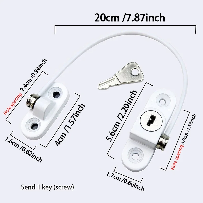 Cerradura de seguridad para niños blanca/negra, cerraduras para puerta y ventana de casa, llave para el cuidado de bebés, protección de seguridad para cajón de refrigerador