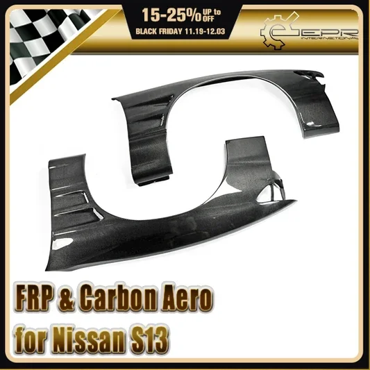 

Car Accessories For Nissan S13 PS13 Silvia Carbon Fiber BN Style Front Fender +25mm Glossy Fibre Wheel Flare Cover Racing Arch