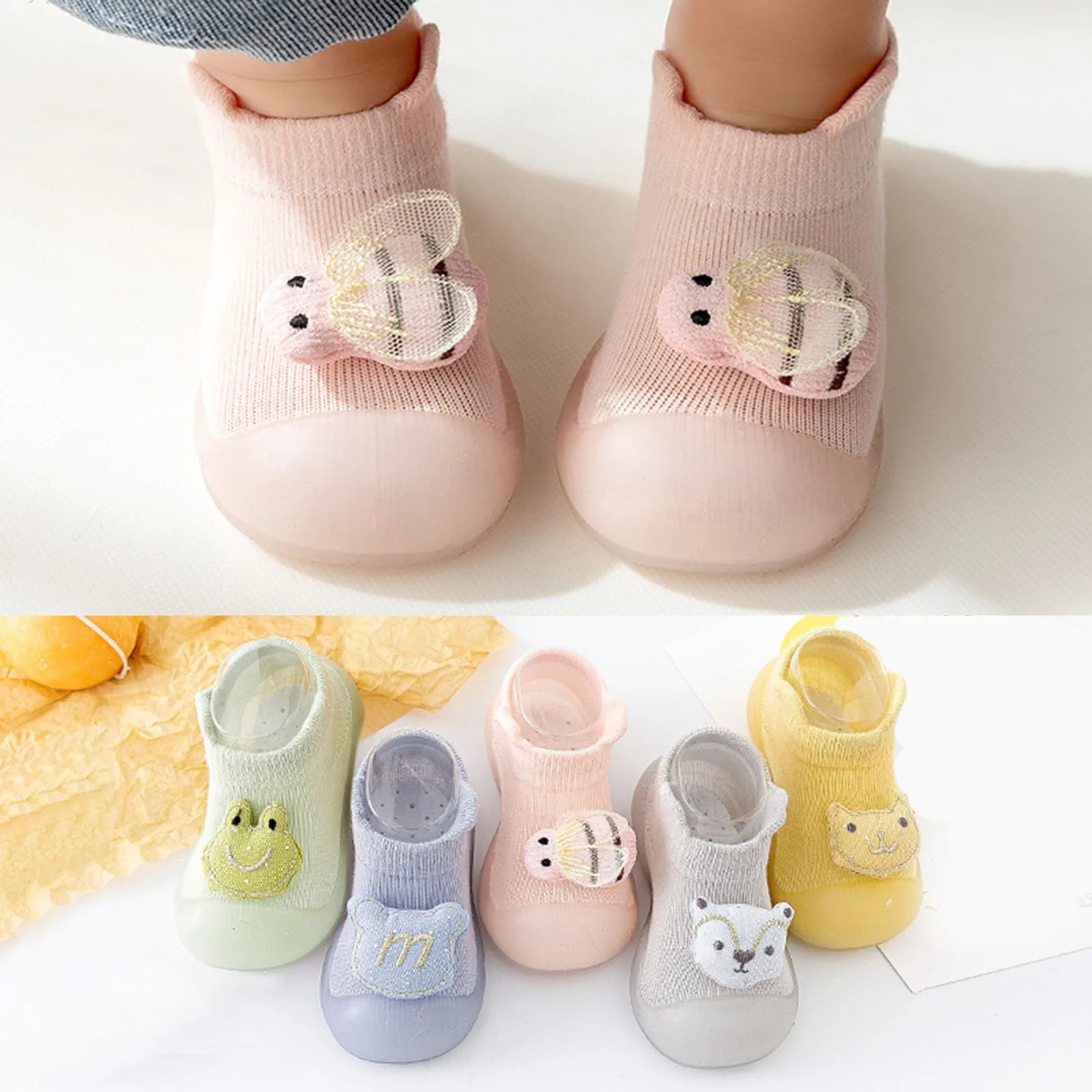 Cartoon Cute Baby Comfortable Shoes First Shoes Baby Walkers Toddler First Walker Baby Boys Girl Kids Soft Rubber Sole Baby Shoe