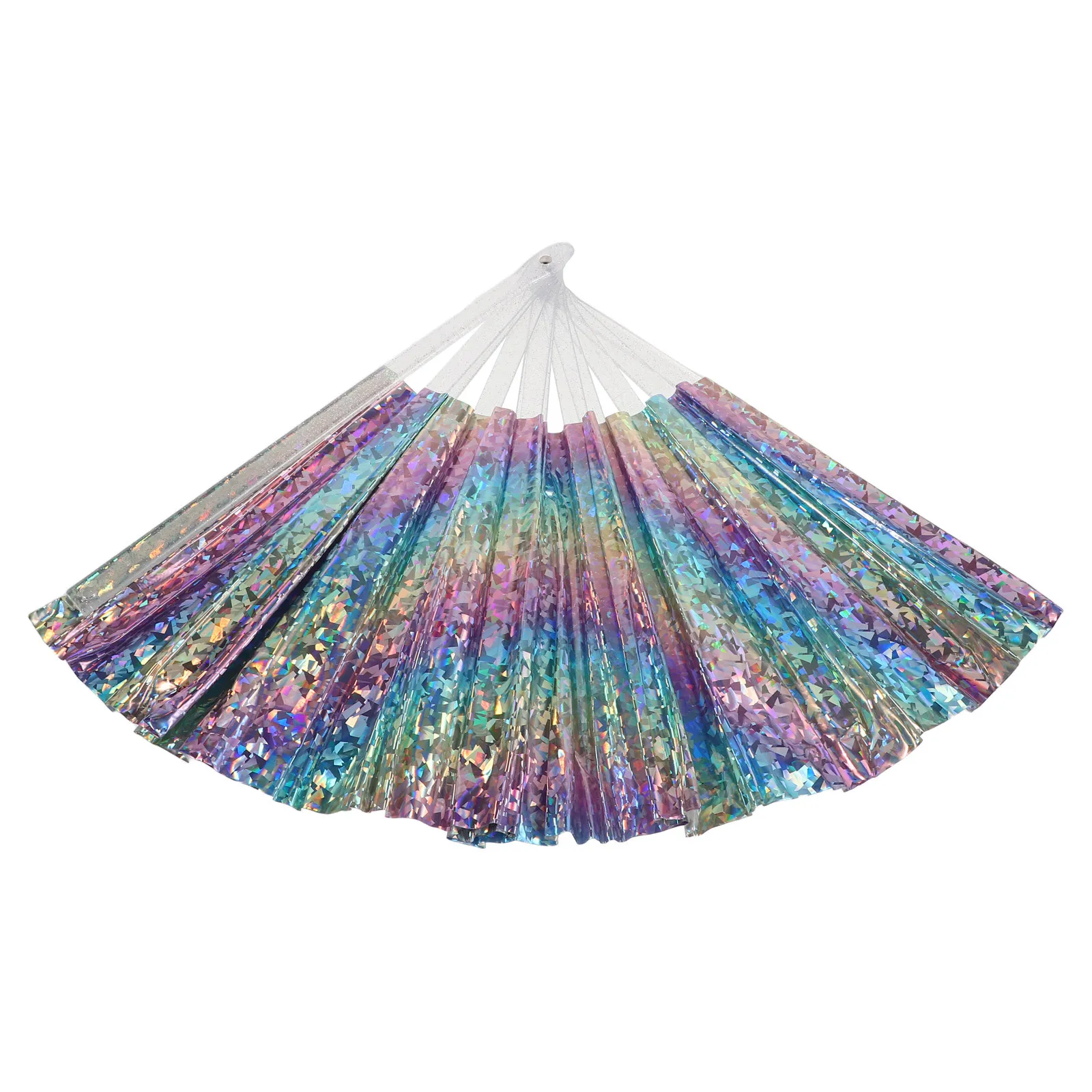 

Rave Folding Hand Fan Reflective Vibrant Colors for Edm Festivals Concerts Nightclubs Kungfu Fitness Decorative Props