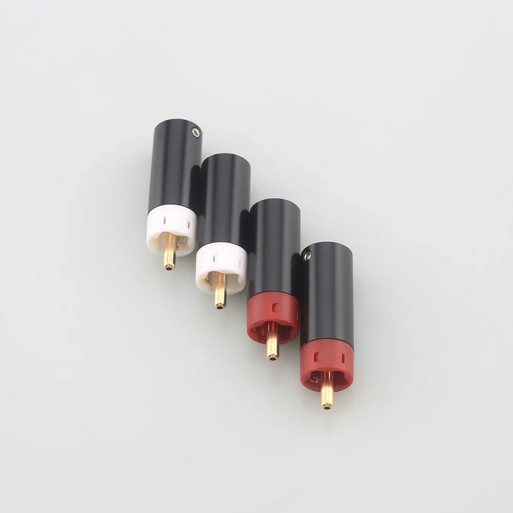 4 шт., высококачественный позолоченный разъем RCA, штекер 8 мм для усилителя Hi-Fi аудио, разъем кабеля RCA