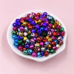 200Pcs 6*8mm Aluminum Small Colorful Bell Craft DIY Jewelry Making Pendant Loose Beads Bracelet Necklace Earrings Wholesale
