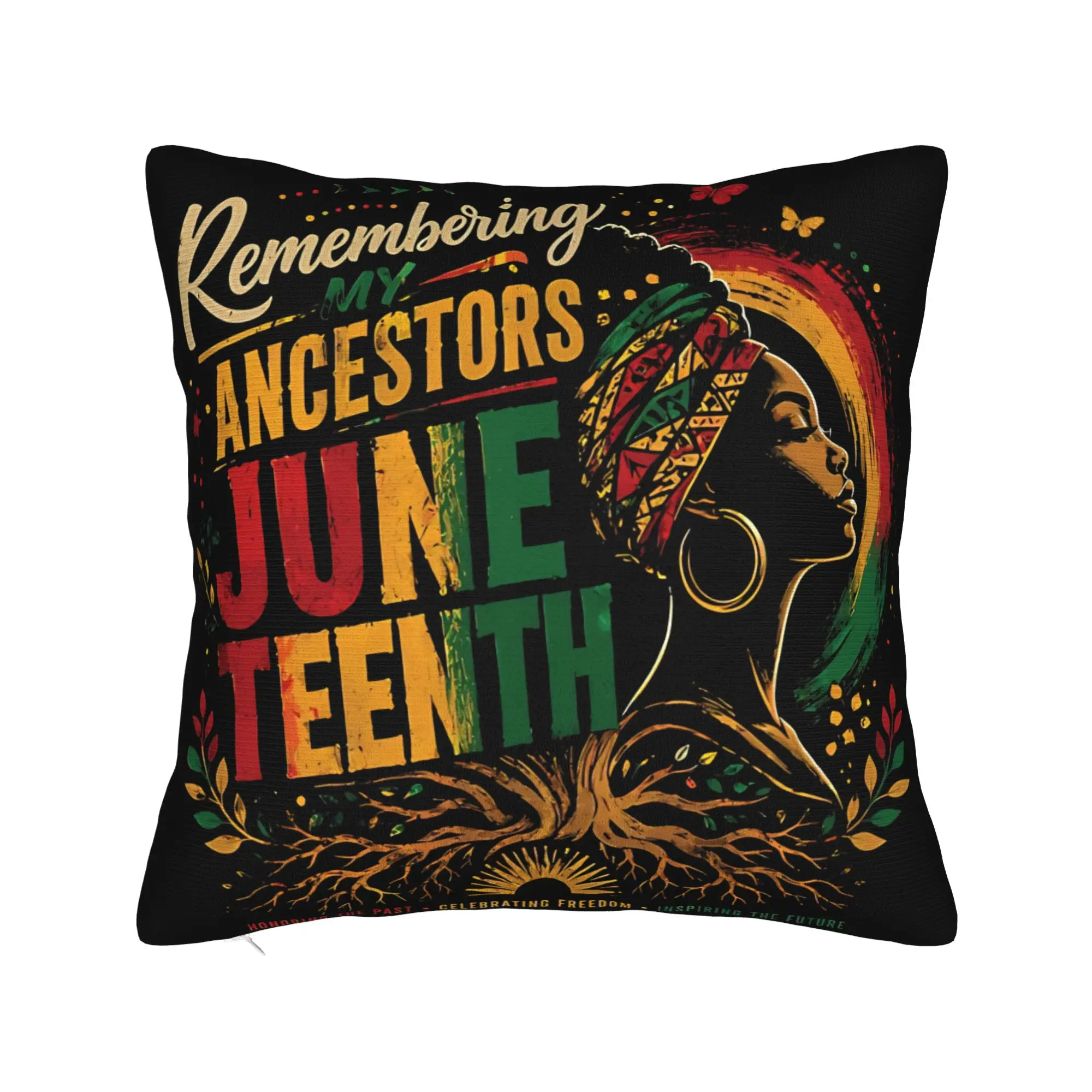 Juneteenth 1865 Rooted In Freedom Pillow Covers Stuff Printed Cushion Cover Decorations  Throw Pillow Case Cover Home Multi Size