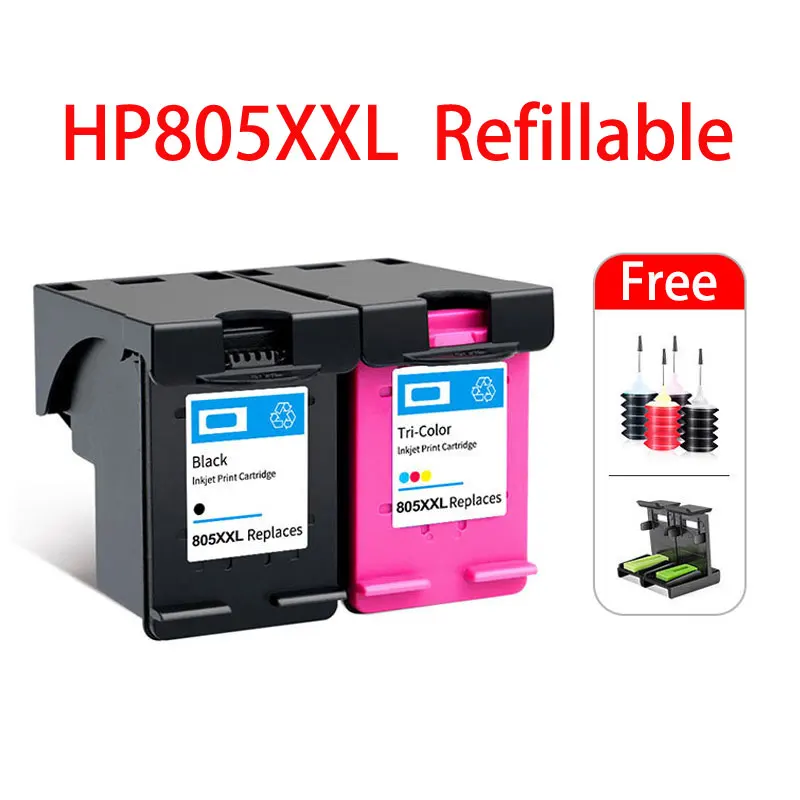 805 805XL Compatible Refillable Ink Cartridge Replacement For HP805 HP805XL 805XXL  Deskjet 1210 1211 1212 1213 2330 Printer