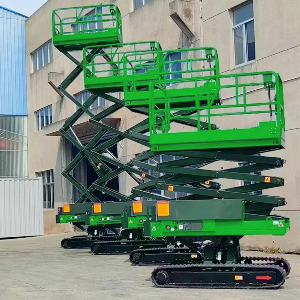 Electric Crawler Scissor Lift 10m Mobile Self Propelled Aerial Work Platform Hydraulic Mini Track Lift Reliable Performance Gear
