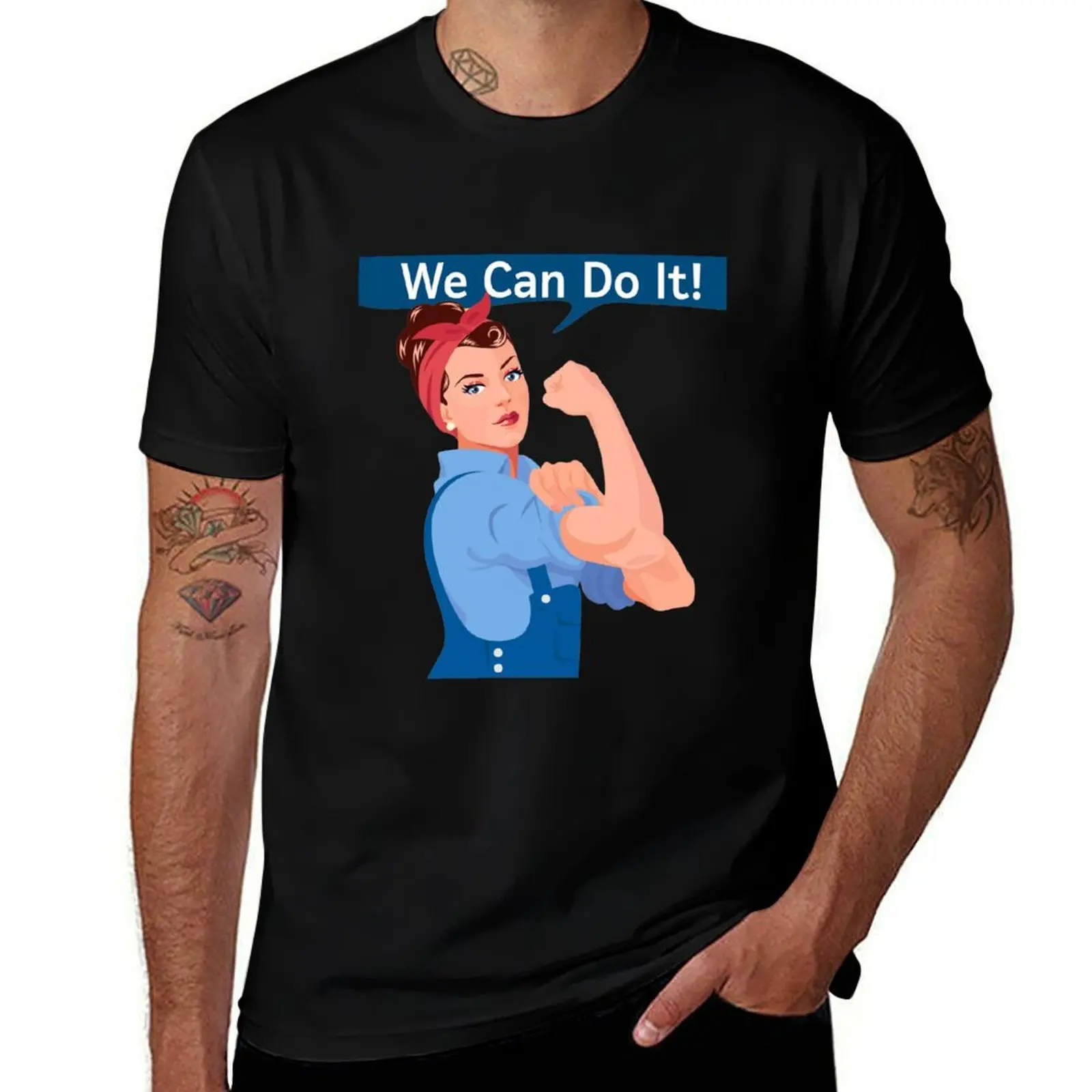 

Rosie The Riveter - We Can Do It! - Women's Feminist Rosy Retro T-Shirt man t shirts for men cotton t shirt man T-Shirt