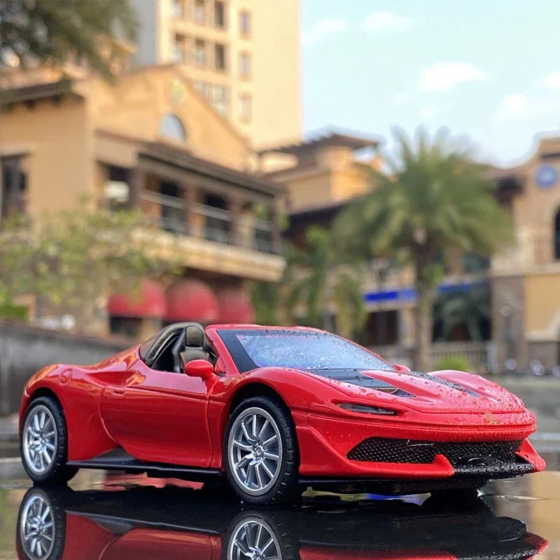 Modèle de voiture de sport en alliage Convertible J50 1:32, véhicules jouets en métal moulé sous pression, modèle de voiture de Simulation, Collection de lumière sonore, jouet cadeau