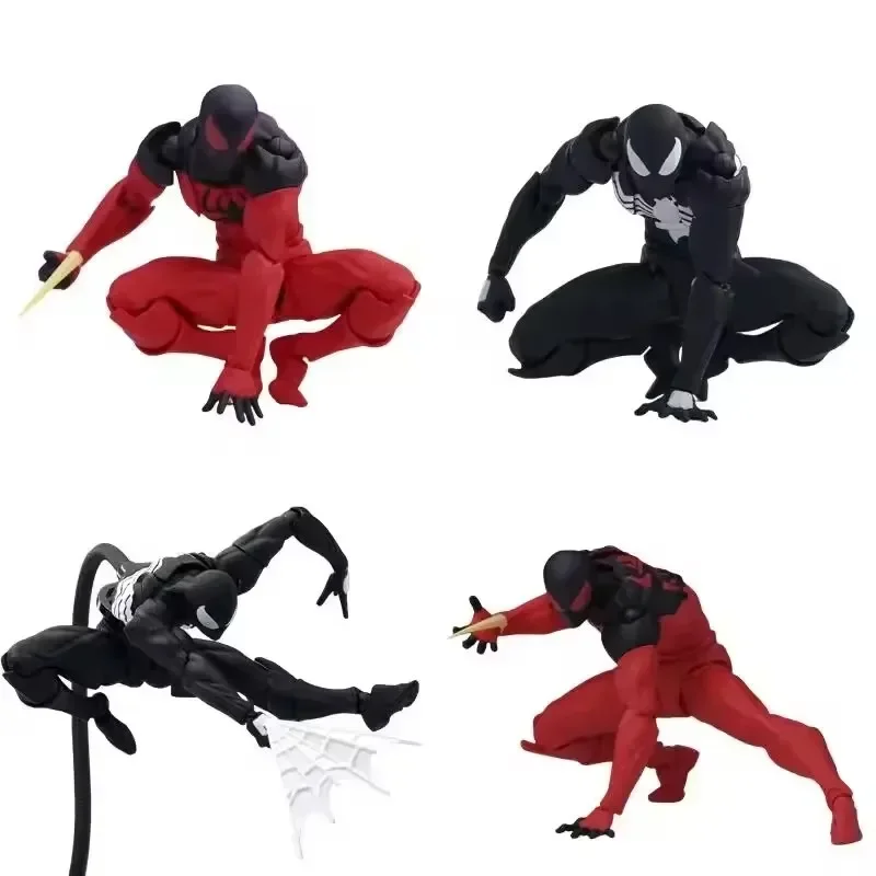 

In Stock Mess Toy Scarlet Spiderman Figure Black Red Spiderman Symbiote Scarlet Spider Kaine Parker Anime Action Figure Gift Toy