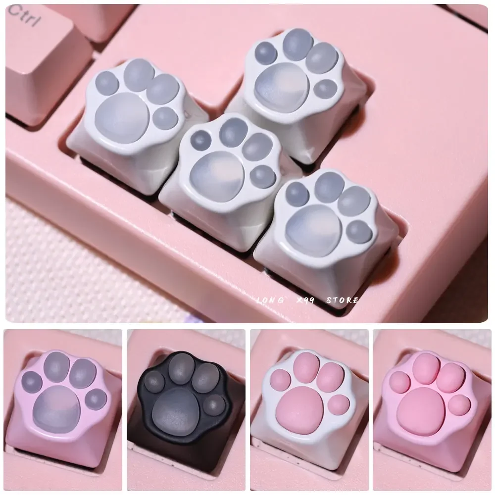 Capuchons de clavier en silicone de dessin animé mignon rose, personnalisé, doux, drapeau, chat, bricolage artisanal, pattes de chat, pad, touches