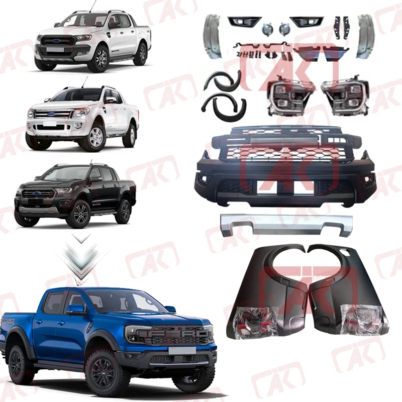 

Conversion Body Kit Front Bumper Upgrade Bodykit For Ford Ranger T9 XL XLS XLT Wildtrak To Ranger Raptor 2023