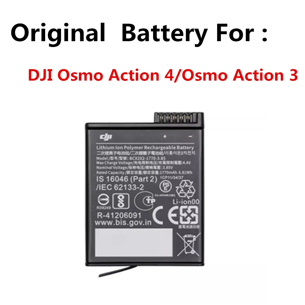 3.85v 1770mAh 6.81Wh Original  Accessories Battery Use For DJI Osmo Action Osmo Action 3 Osmo Action 4