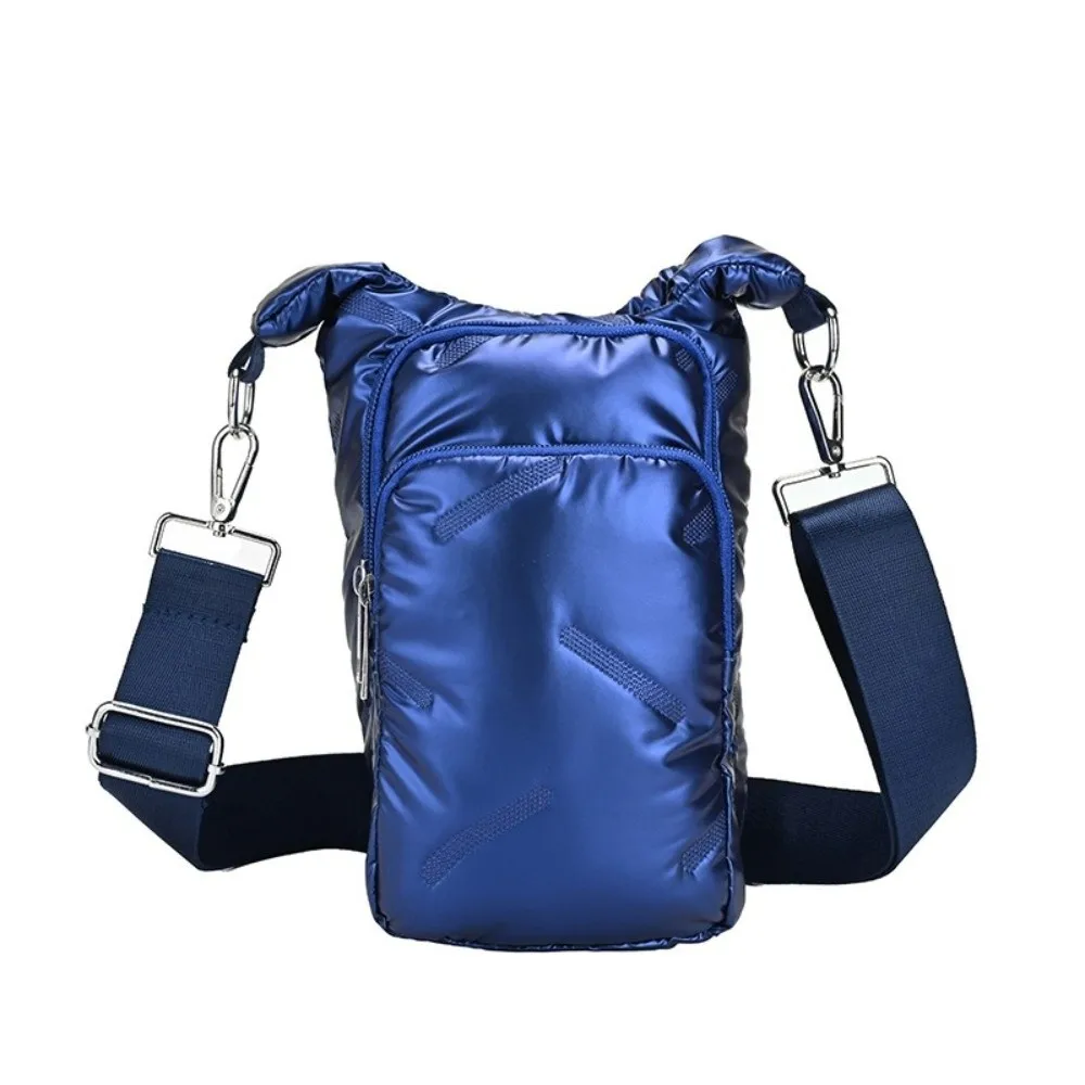 Large Capacity Water Bottle Holder Bag Adjustable Phone Purse Water Bottle Pouch ‌Quilted Puffer Sling Bag Outdoor Activities