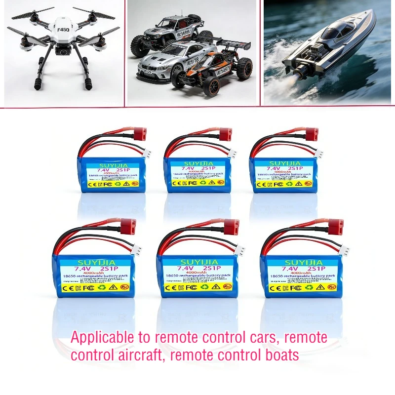 7.4V 4000mAh 18650 Lithium Ion Battery for Wltoys 10428 12428 12423 RC Car Parts 2S1P 7.4V Wltoys 14400 1124019 A959 A979 F450