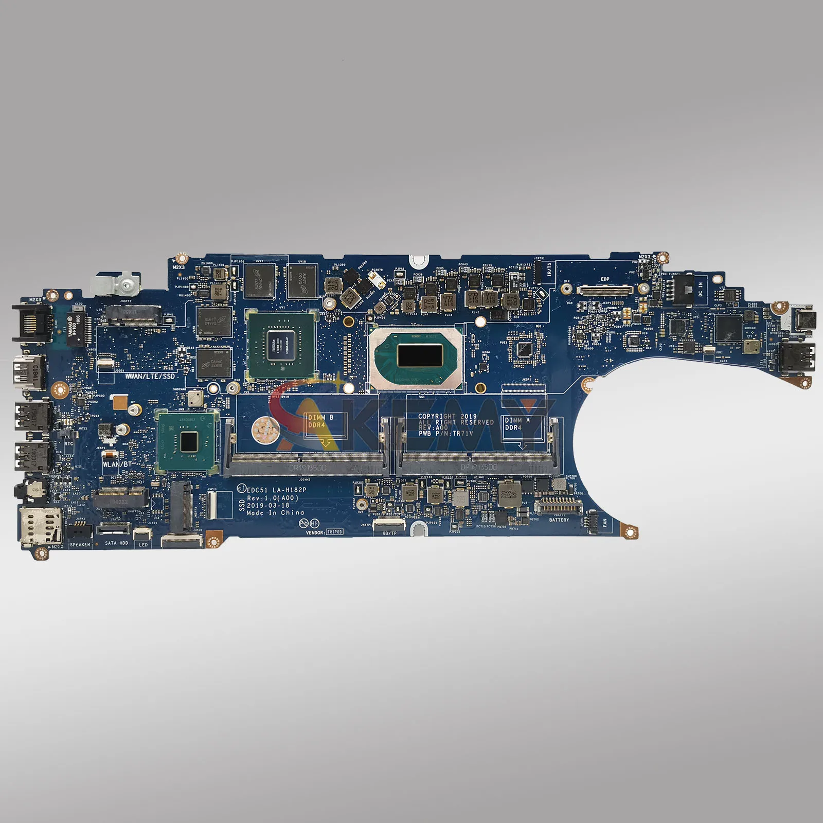 اللوحة الأم للكمبيوتر المحمول DELL Latitude 5501 Precision 3541 LA-H182P مع i7 i9-9th Gen CPU CN-0WH66R CN-0DTNGJ DTNGJ تم اختبارها بشكل جيد
