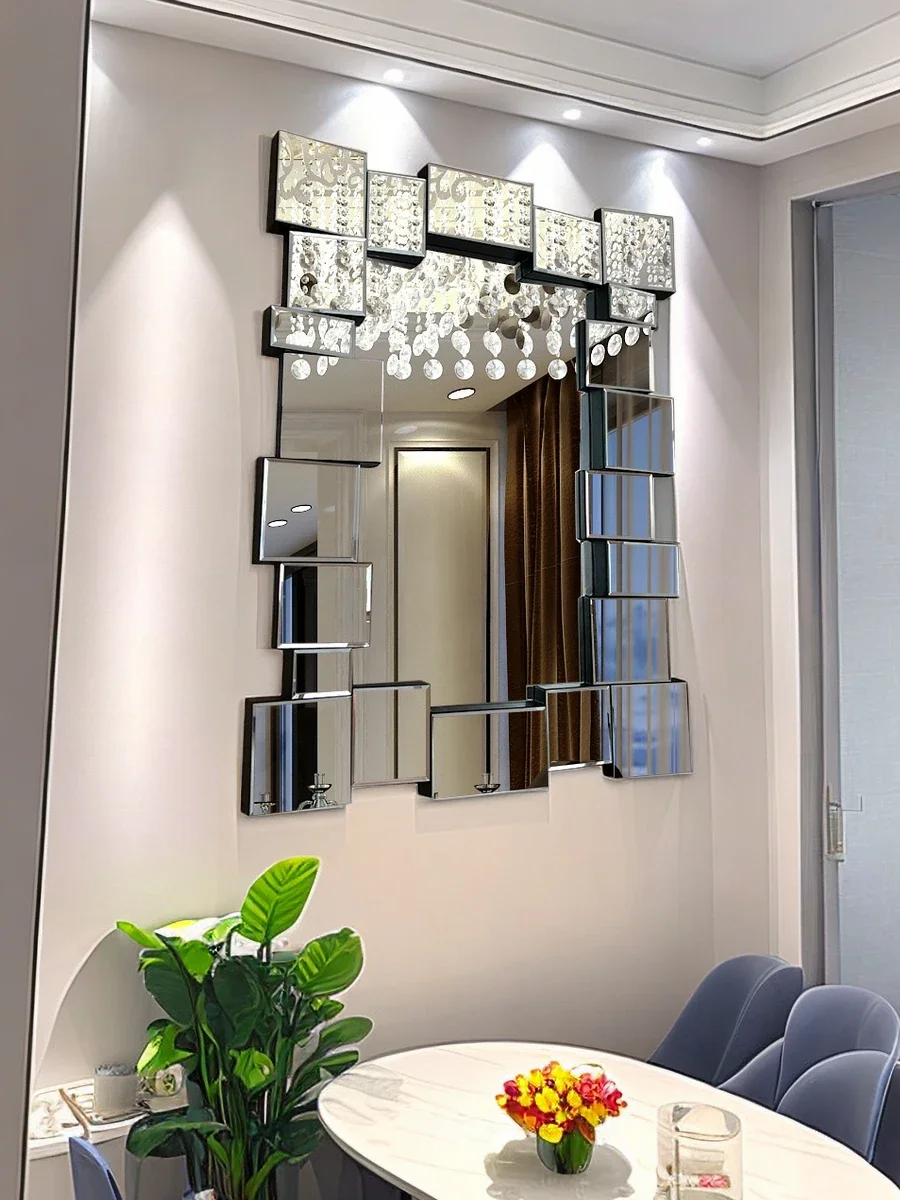 

yj7 Luxury Three-Dimensional Decorative Hanging Mirror Restaurant Bathroom fashion Dressing Table Personality Block Makeup Mirro