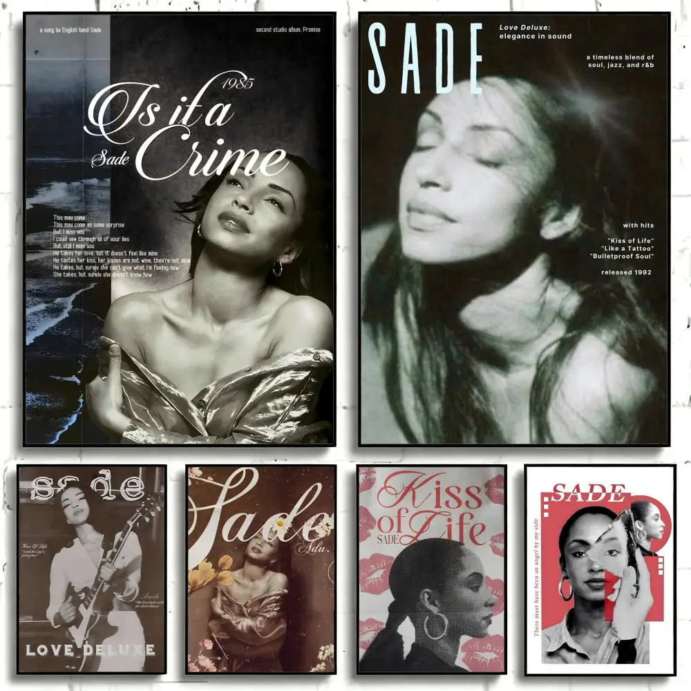 Affiche autocollante Singer Sade, autocollant en papier imperméable, décoration murale pour café, bar, chambre