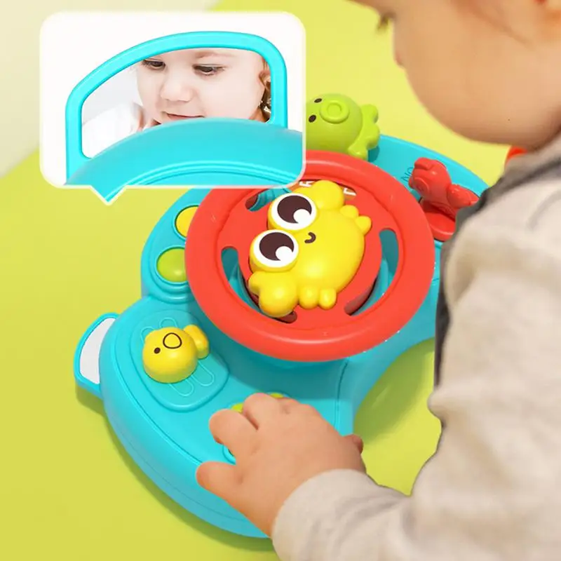 Toddler Driving Toy Interactive Crab Steering Wheel Toy With Light Sound Promotes Hand-Eye Coordination Enhances Parent-Child