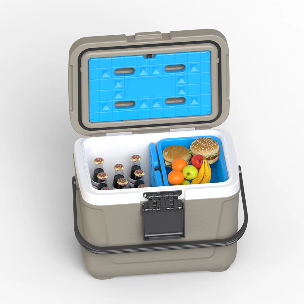 Kuer 20QT Blow Molded Plastic Lunch Insulated Portable Mini Ice Chest Cooler Box Outdoor for Car Camping