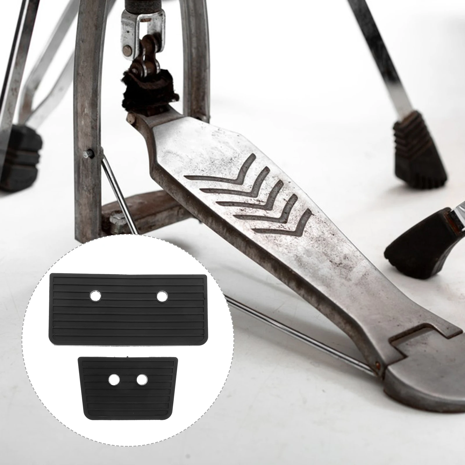 

2 Pcs Hammer Anti-slip Pad Drum Antis Supports Bass Part Musical Instrument Accessories Tape Black Rubber Pads Guards