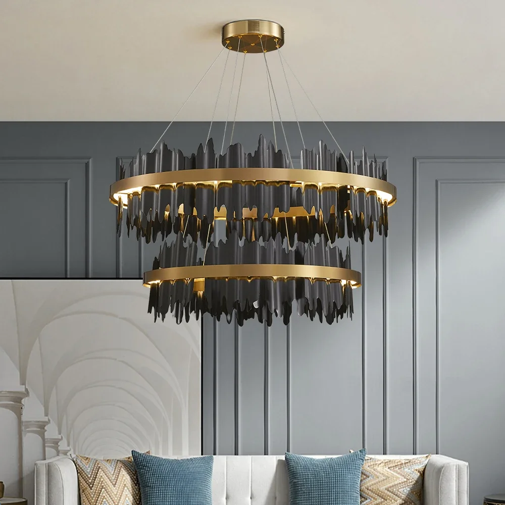 Modern Chandeliers For Living Room Circle Pendant Lamp Luxury Home Decor Light Fixtures Dining Room Bedroom Led Dimmable Lustres