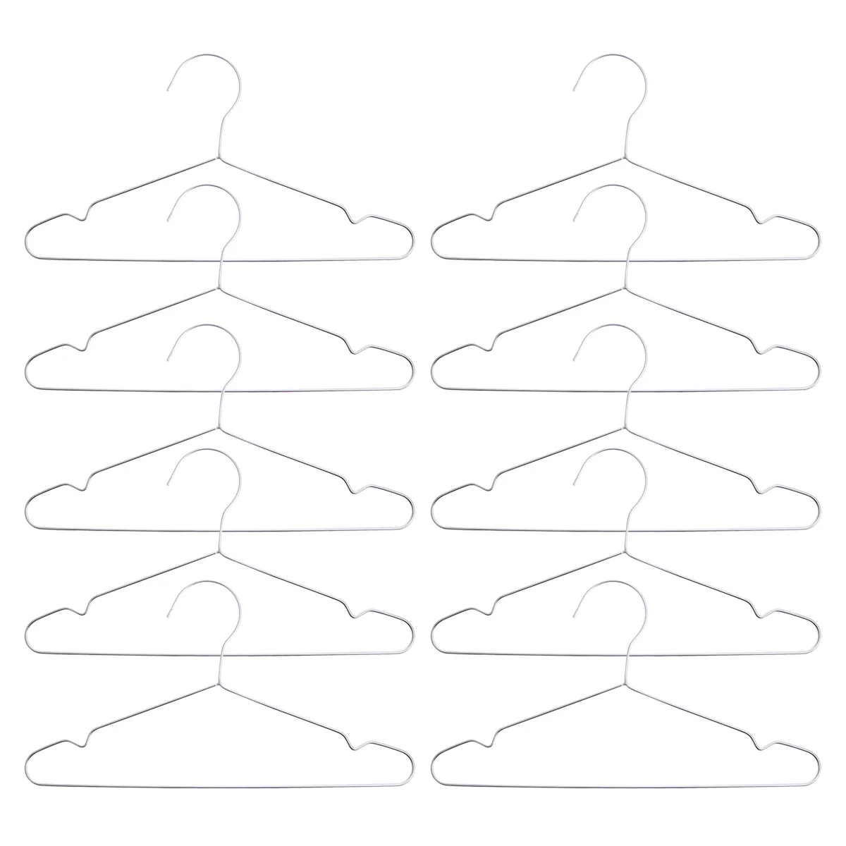 

10 Pcs Rack Stainless Steel Clothes Hanger Hangers Metal Folding Dry Silver Laundry