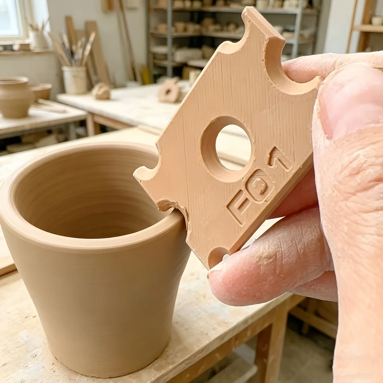 1pcPottery Wheel Trimming Shaping Tools 6 Different Thickness Adjustment Clay Trimming Scriber for Handmade Ceramic Cup Bowl Rim