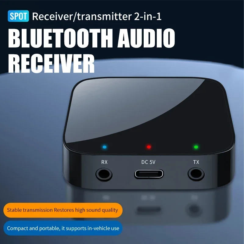 

Bluetooth 5.3 Receiver and Transmitter 3.5mm AUX Wireless Audio Adapter Bluetooth Transmitter for Car PC TV Headphones