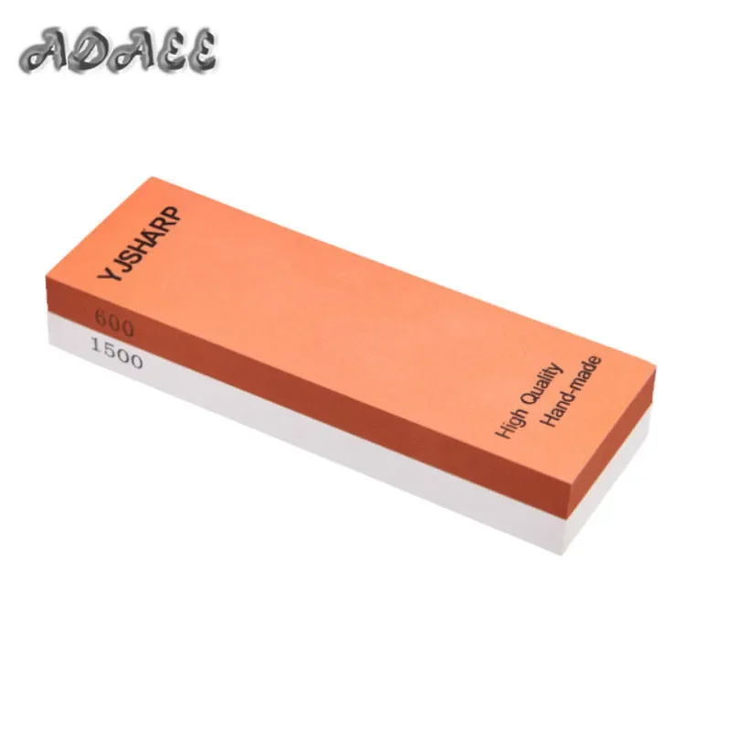 Professioneller 600 1500 Korn Weißer Korund Schleifstein 180x60x30mm Doppelseitiger Küchenmesser-Schärfstein für Kochmesser