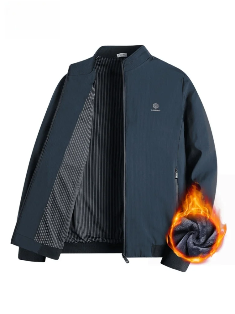 

Woodpeer, новинка осени 2023, очаровательная повседневная мужская деловая куртка для папы среднего возраста, верхняя одежда с воротником-стойкой