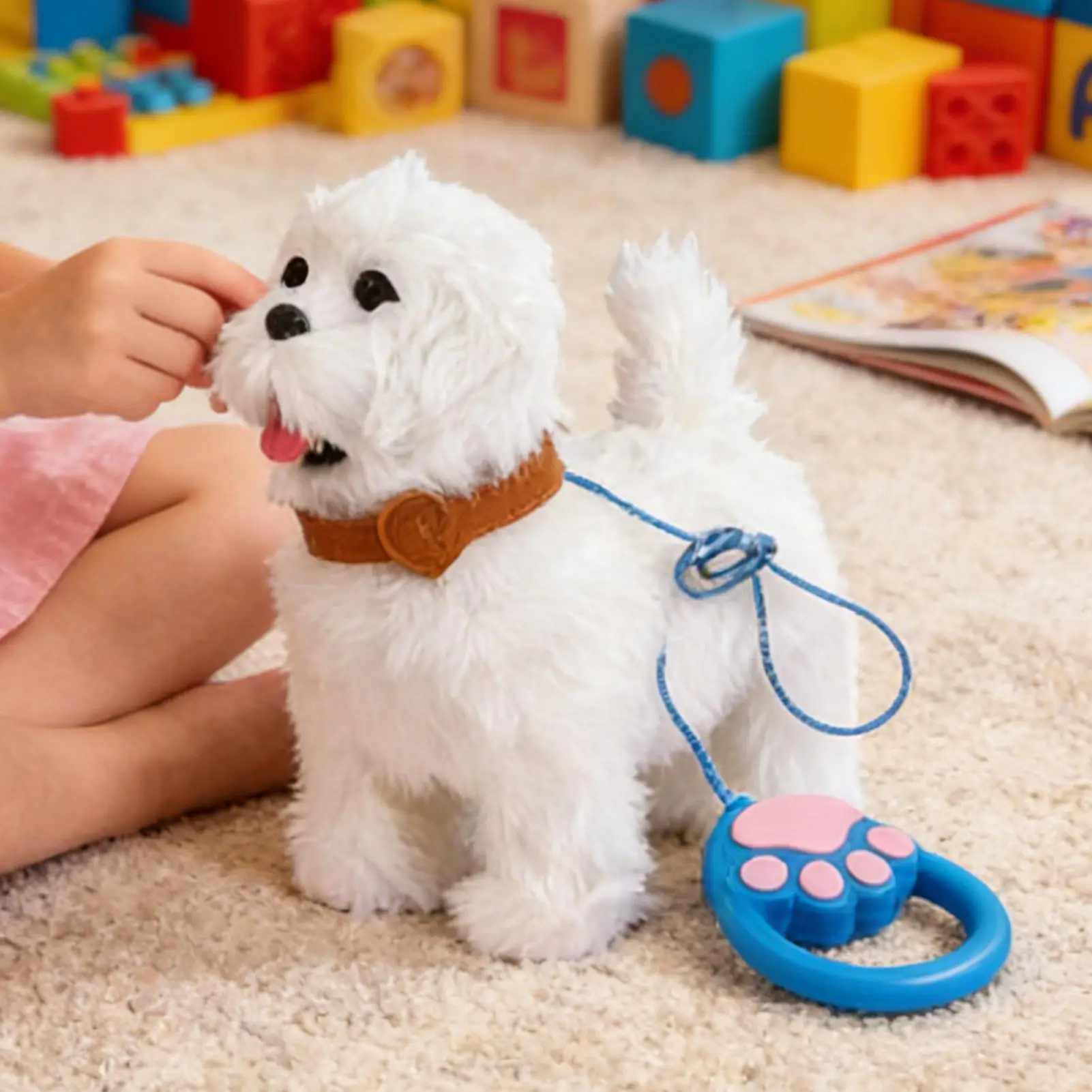 Nowa Elektryczna Realistyczna Pluszowa Symulacja Inteligentnego Psa Zabawka dla Dzieci Może Chodzić i Sszeć Elektryczny Pluszowy Robot Zwierzę Domowe Psy dla Chłopców i Dziewczynek