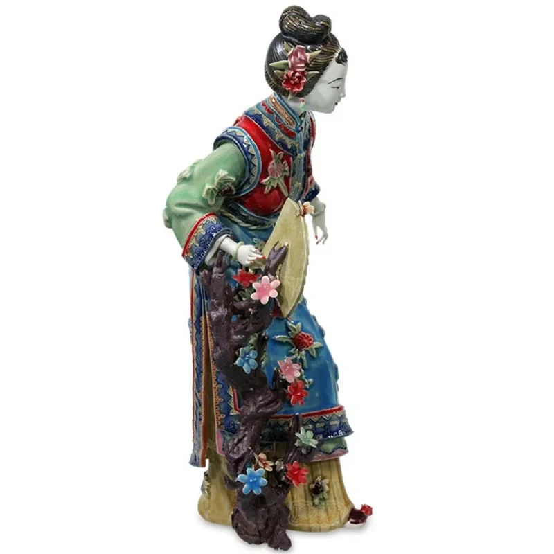 Chinese Decoration Jinling Twelve Antique Beautiful Women Figurines Vintage Porcelain Handmade Craft Sculptures Home Decor