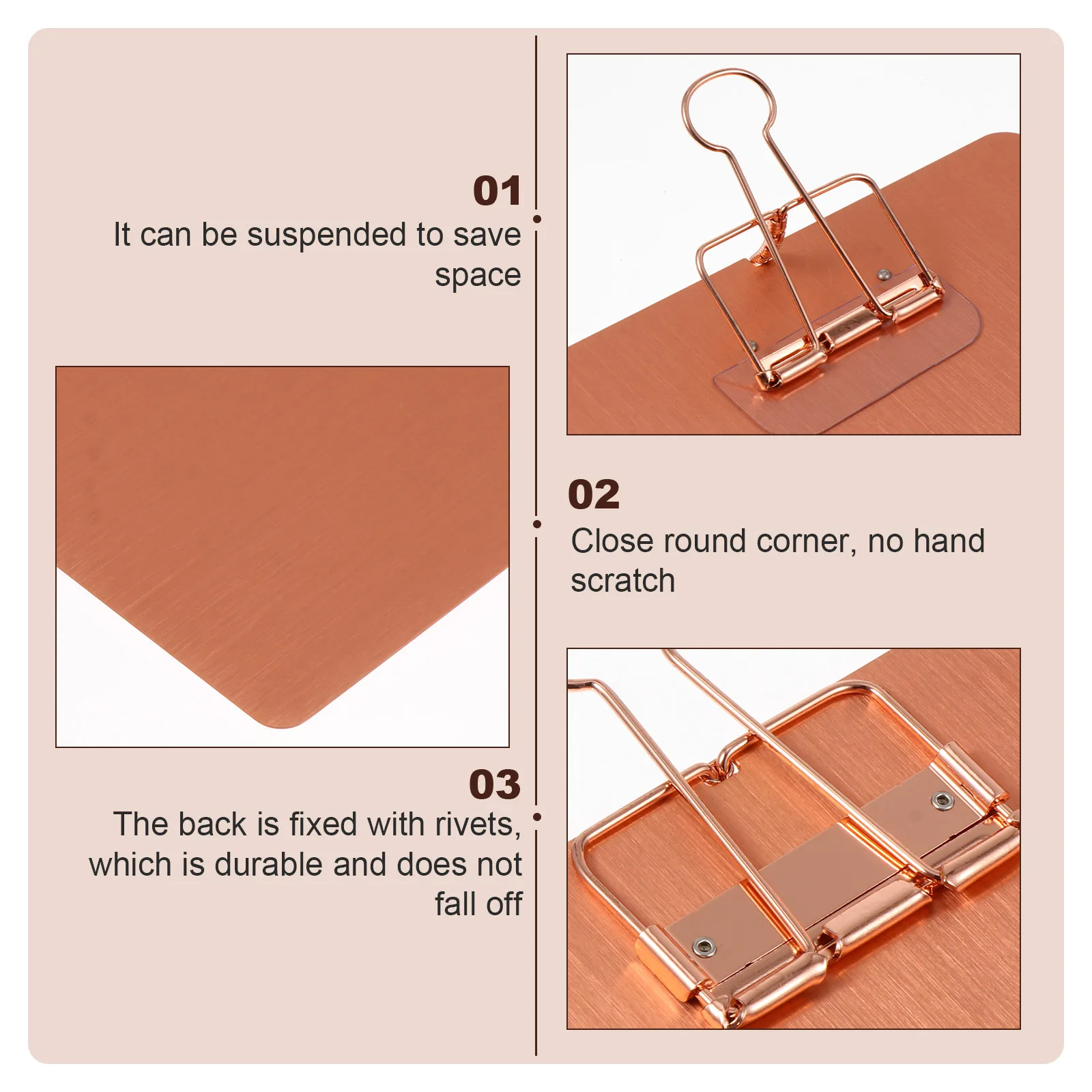 

Stainless Steel Notepad Board Clip Boards Paper Memo Holder Clipboard Stand Notebook Standing Office