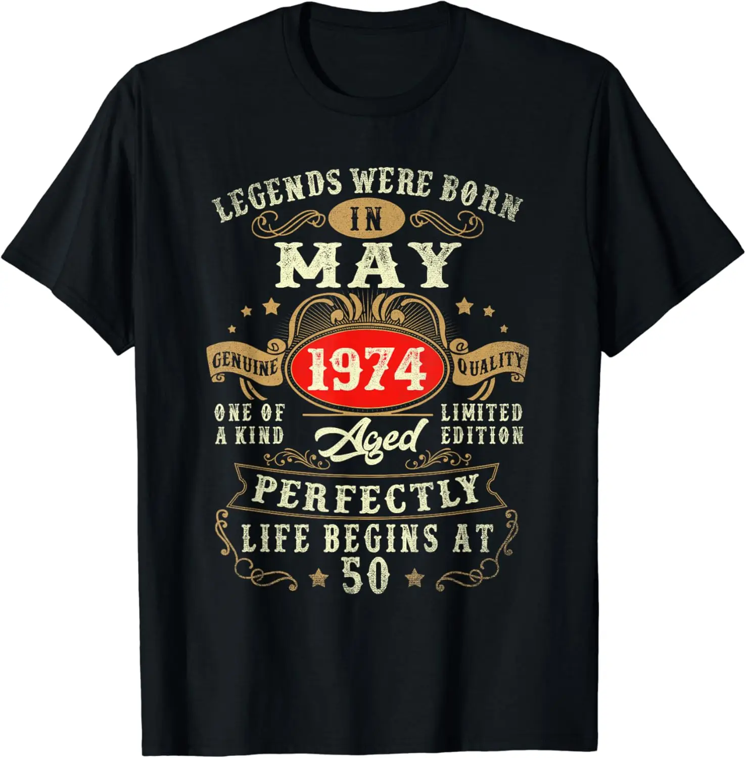 

Vintage Made In May 1974 50th Birthday Gift Men 50 Year Old T-Shirt