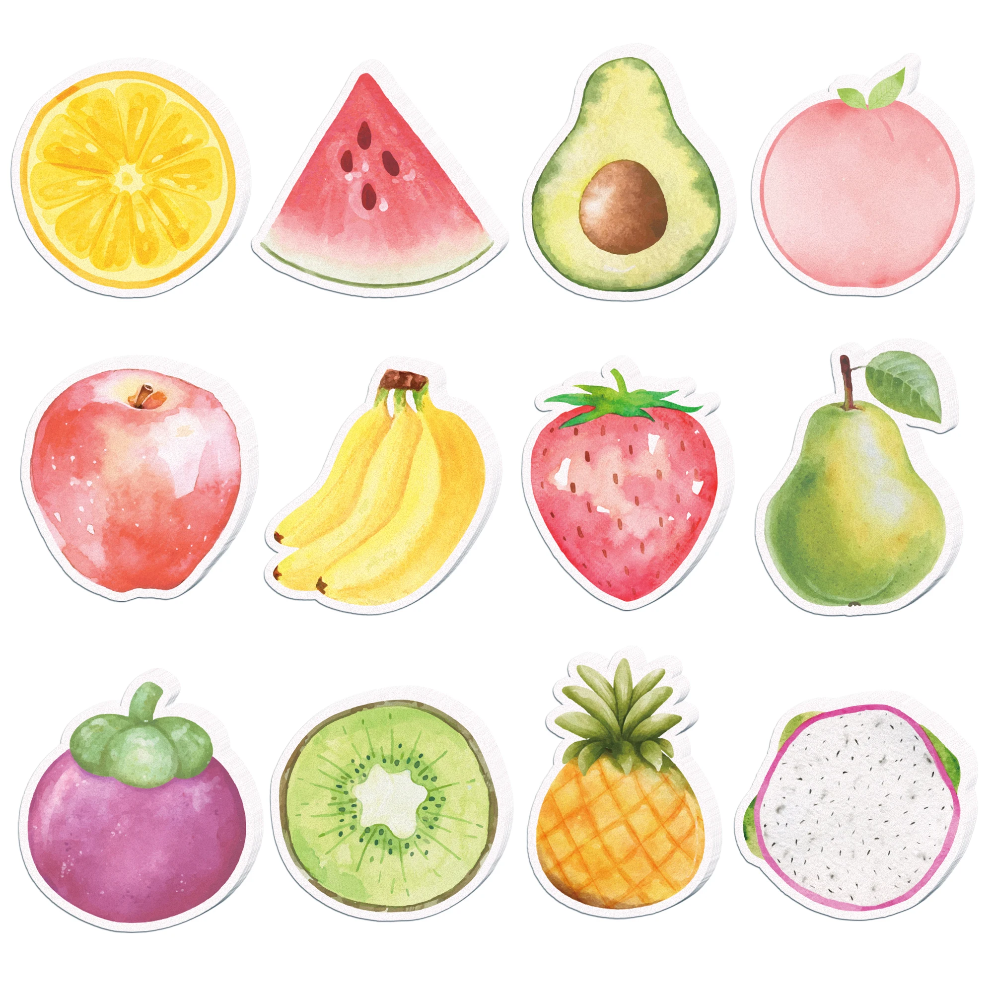12/24/36pcs Fruits Shaped Sticky Notes Set, Self-Stick Notes Pads, Lemon Pattern Refrigerator Memo Pads for Gifts Supplies