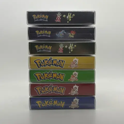 Pokemon Blue Crystal Gold Green Red Silver Yellow GBC Full PCB Game in Box for Video Game Cartridge with Manuals USA Version