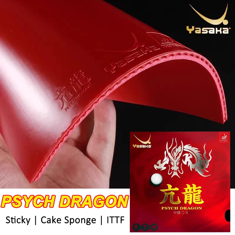 

Yasaka PSYCH DRAGON Table Tennis Rubber Sheet Sticky Pips-in Ping Pong Rubber ITTF Approve Pingpong Rubber with Cake Sponge