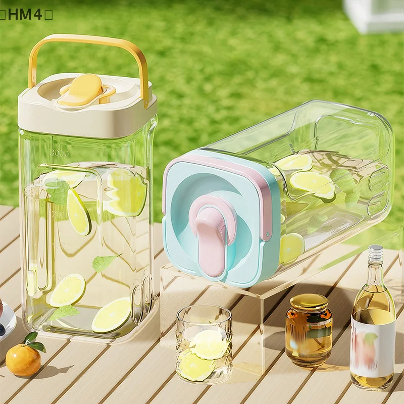 2.5/3.5L Cold Water Kettle With Faucet Portable Plastic Drink Dispenser Refrigerator Fruit Tea Bucket Liquid Beverage Container